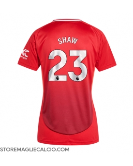 Manchester United Luke Shaw #23 Maglia Gara Casa Repliche 2024-25 Donna Maniche Corte